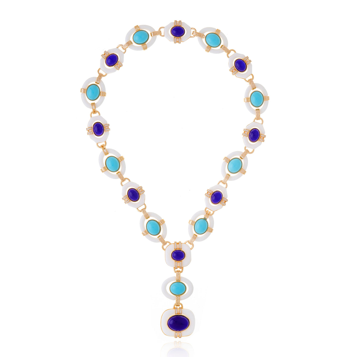 COLAR IMPERATRIZ TURQUESA Ouro