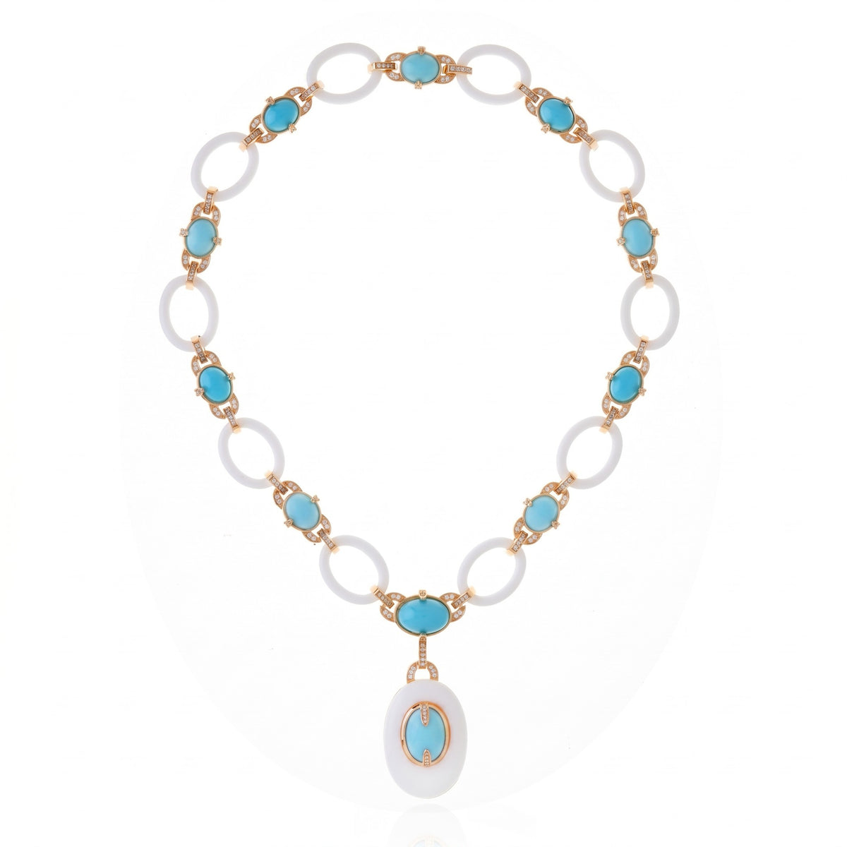 COLAR FOGO SAGRADO TURQUESA Ouro