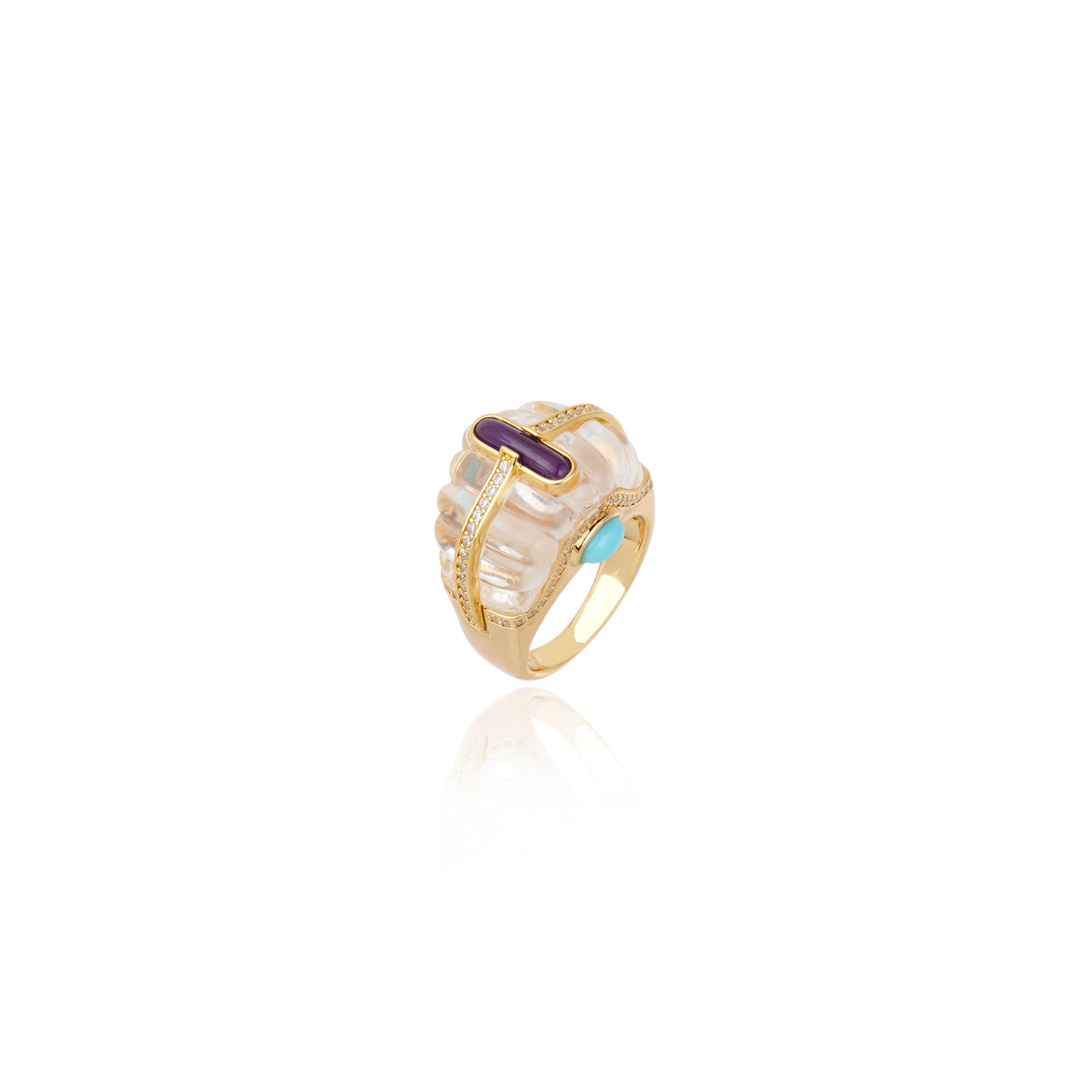 ANEL AMARU TRANSPARENTE Ouro