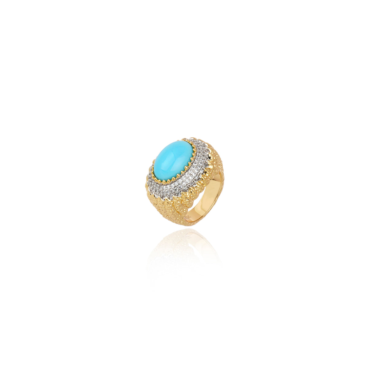 ANEL TESOURO REAL TURQUESA Ouro