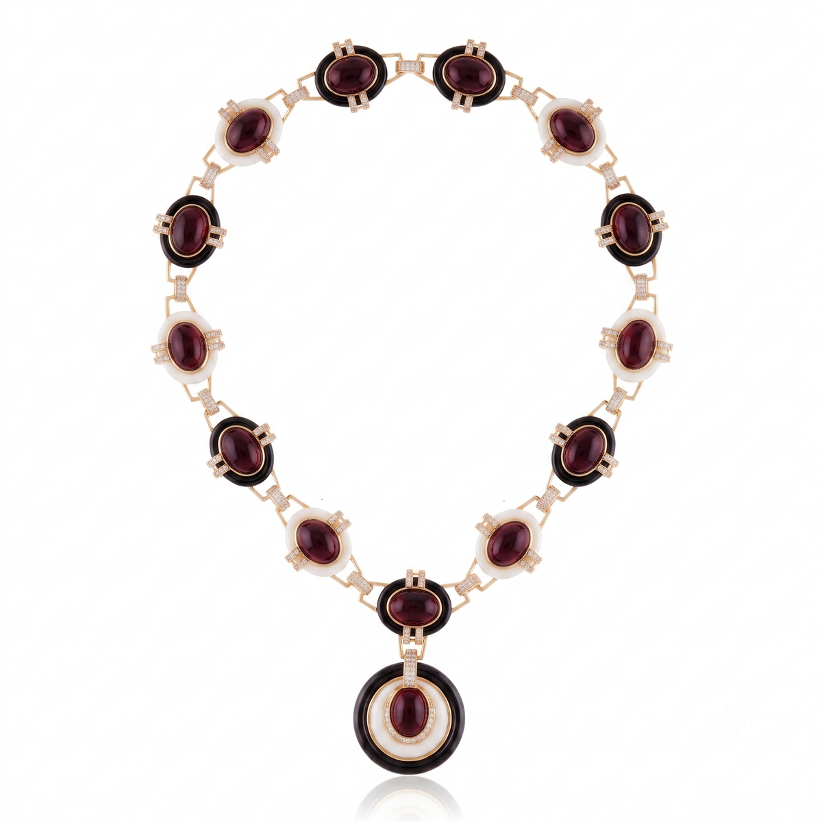 COLAR MP BURGUNDY Ouro