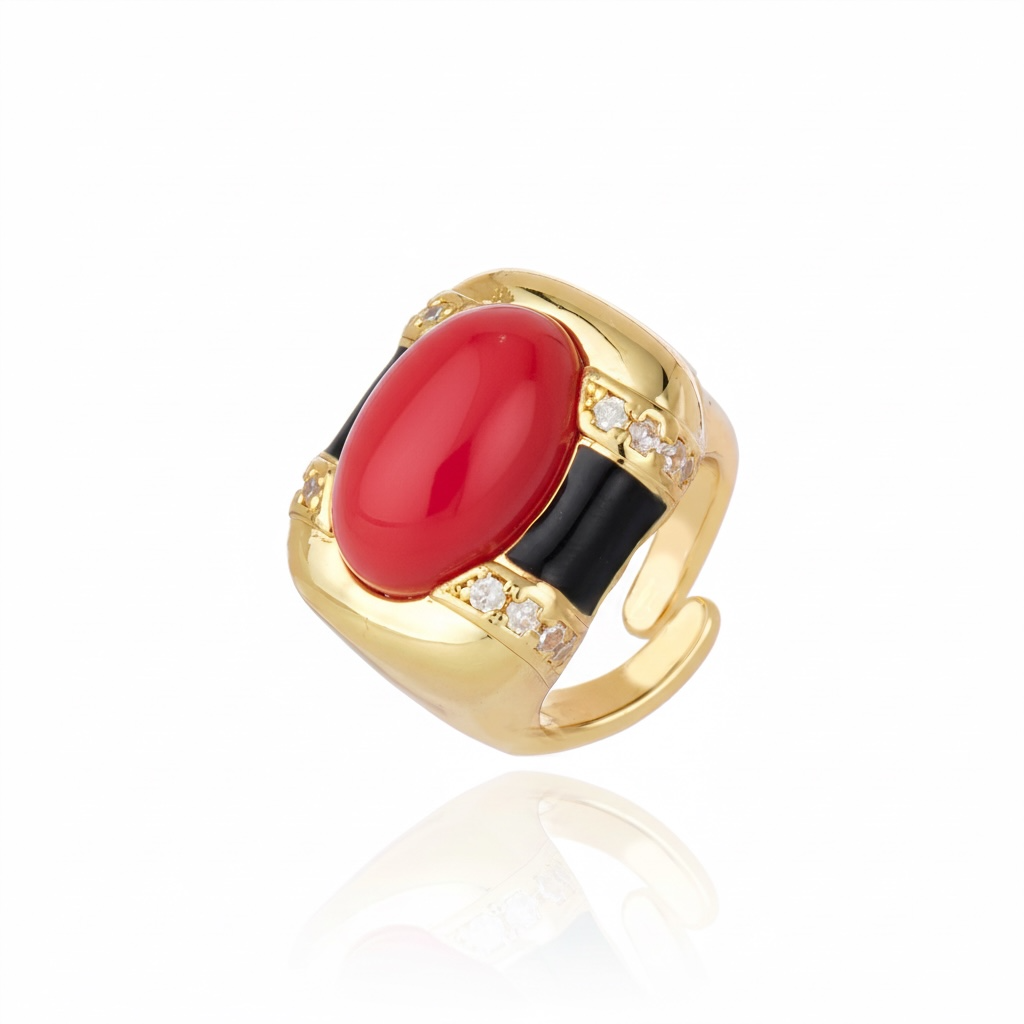 ANEL NOEMIA VERMELHO Ouro