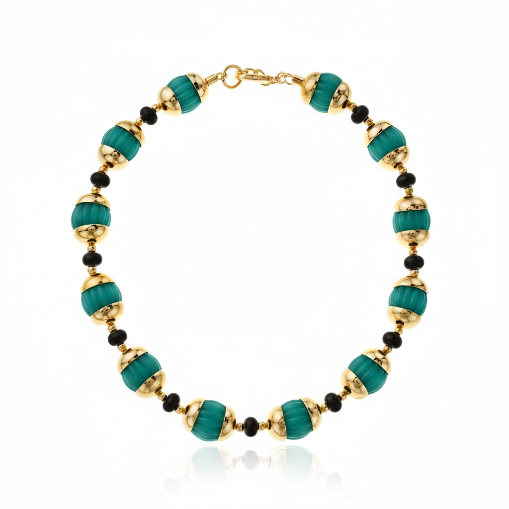 COLAR ZINA VERDE Ouro