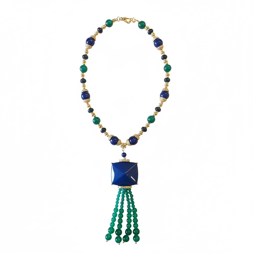 COLAR CACHO TARSILA AZUL Ouro