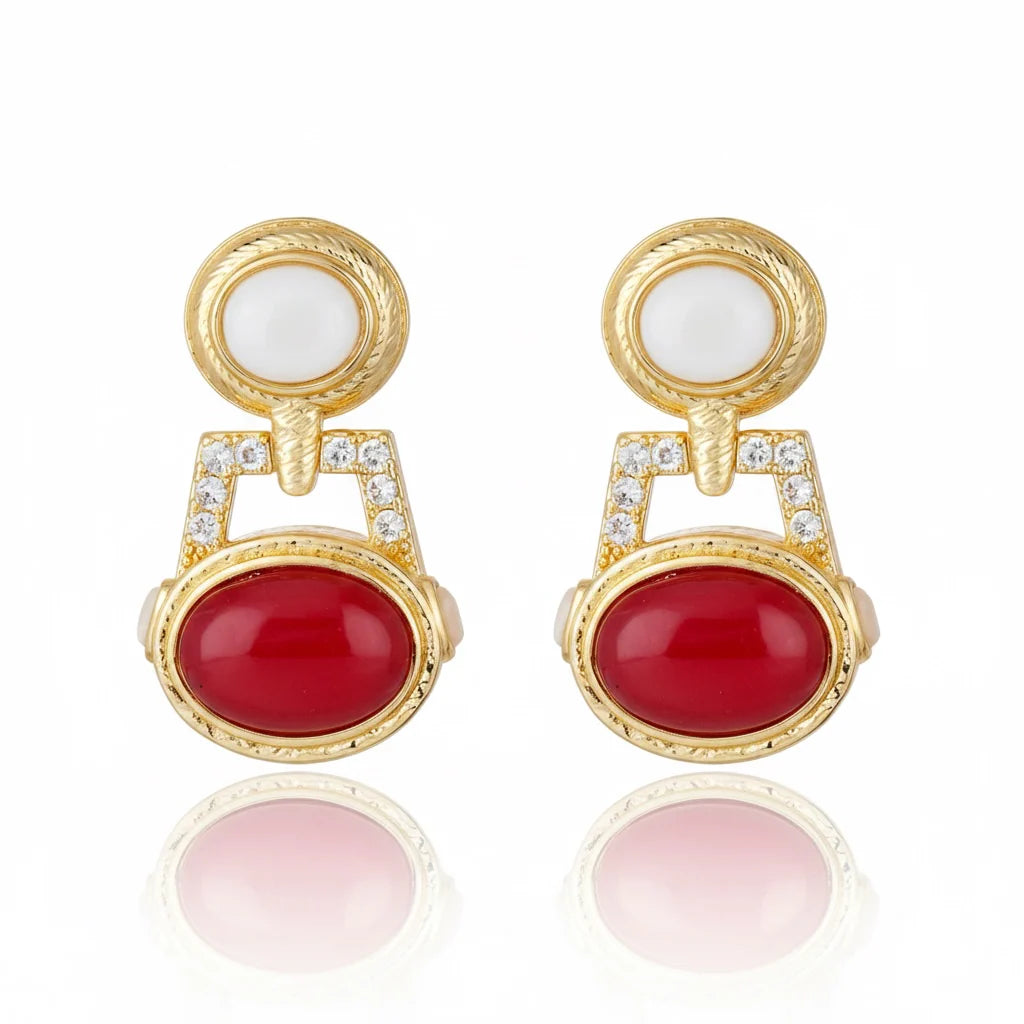 Brinco Segall Vermelho Ouro