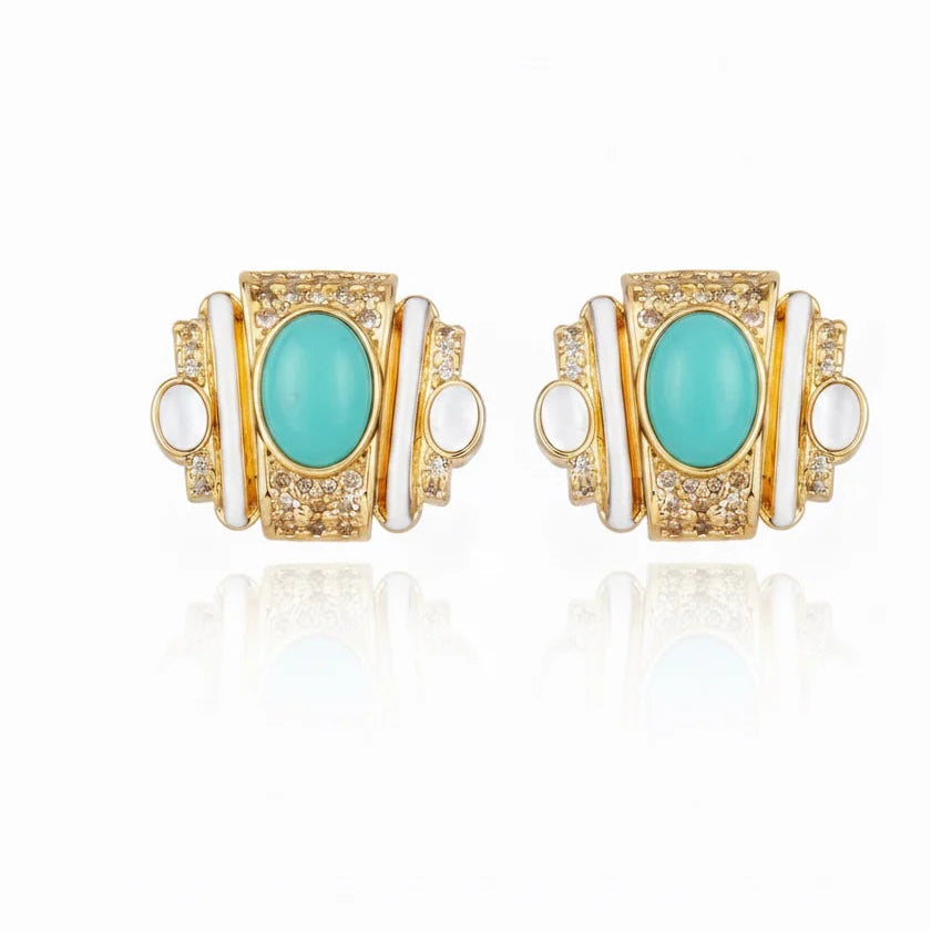 Brinco Djanira Turquesa Ouro
