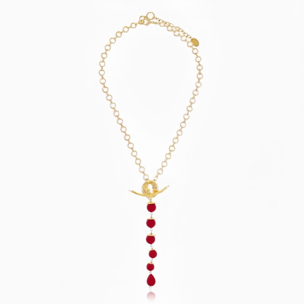 COLAR NOEMIA CORAL Ouro