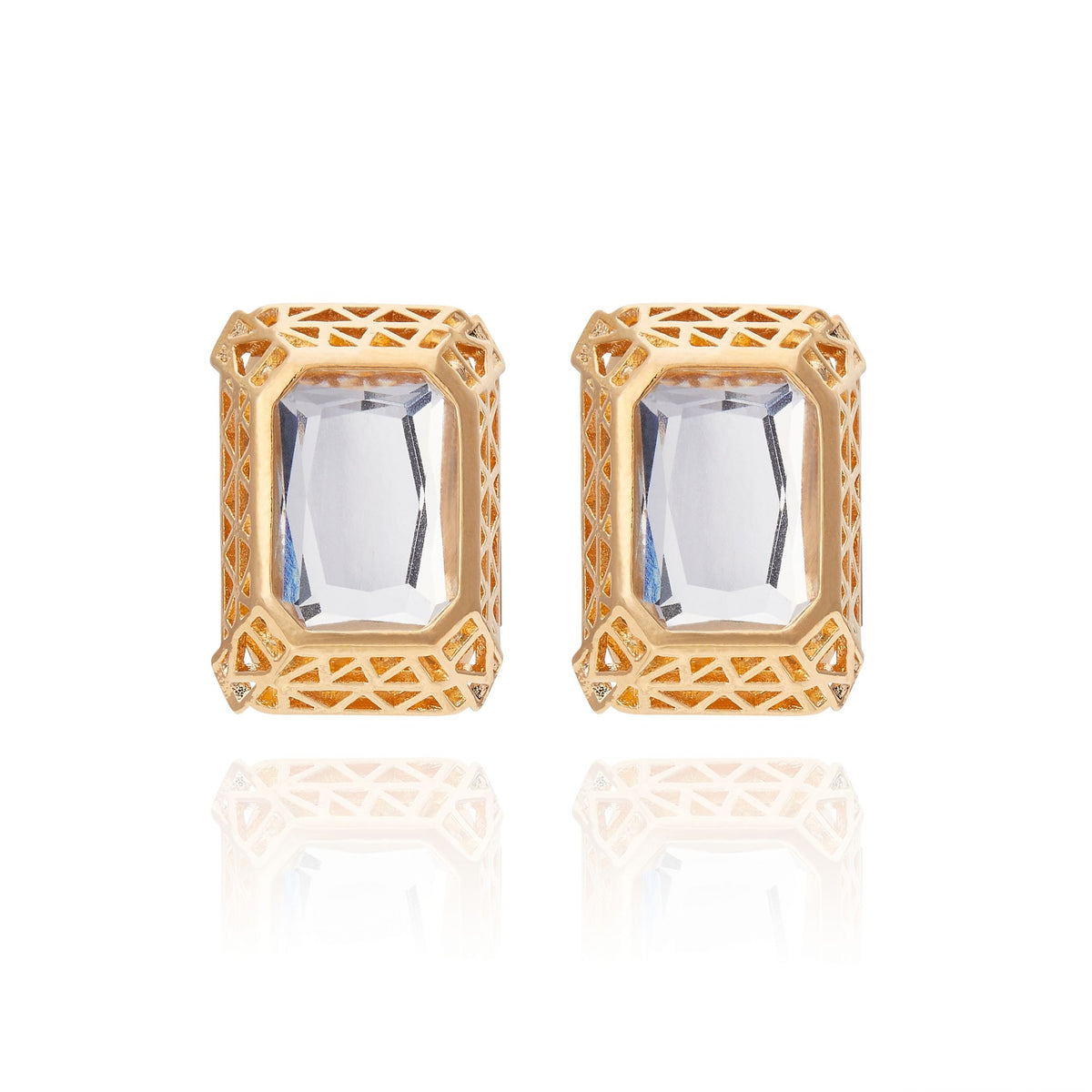 Brinco Gem Bali Cristal Ouro