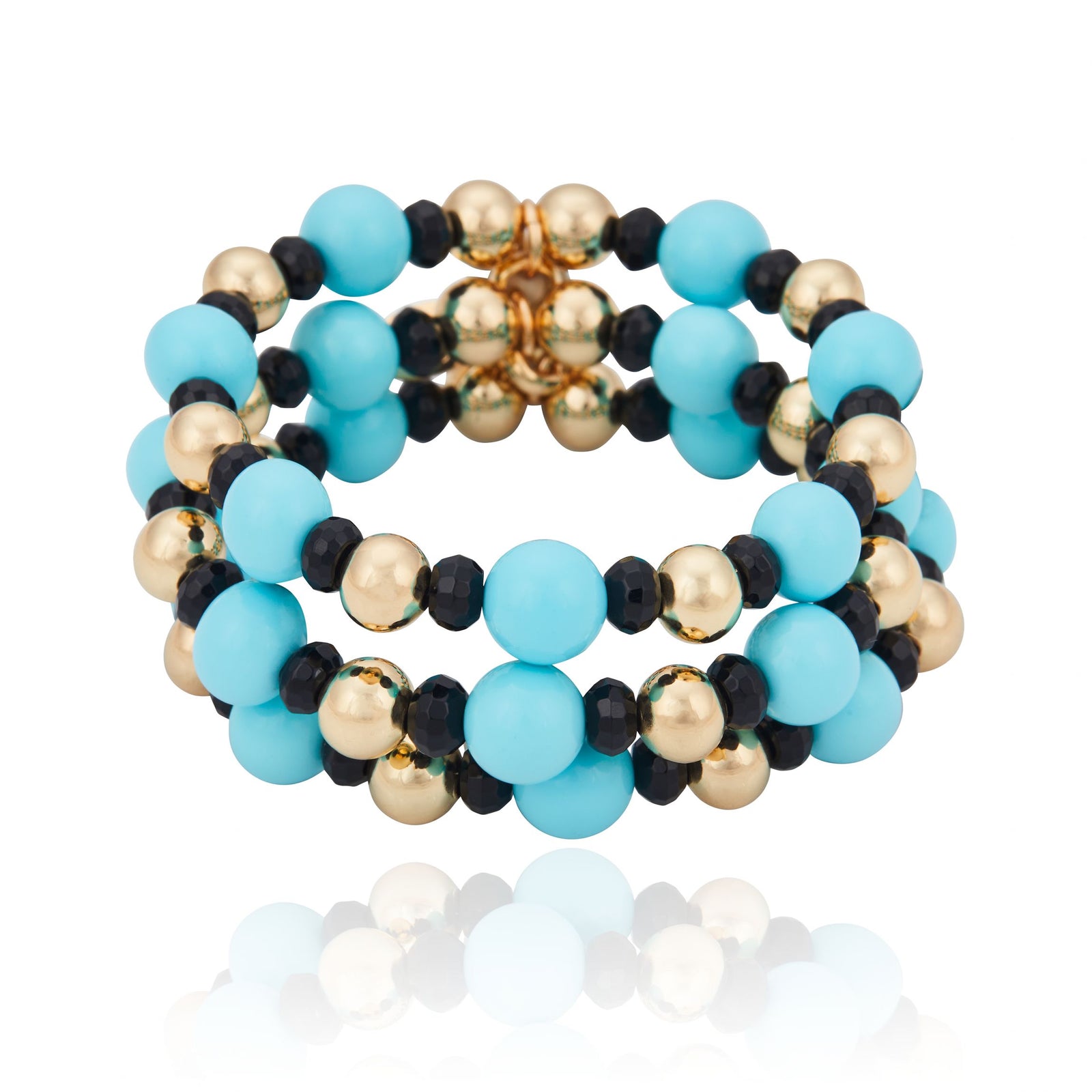 PULSEIRA 3 VOLTAS MAR TURQUESA Ouro