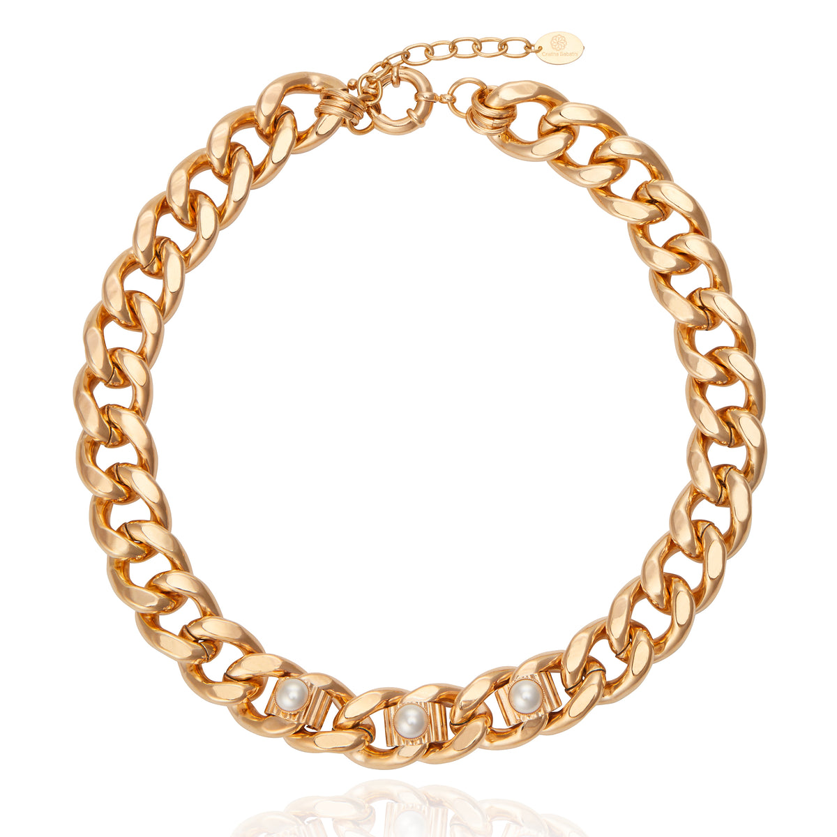 Colar Link Pearl Vietnã Ouro