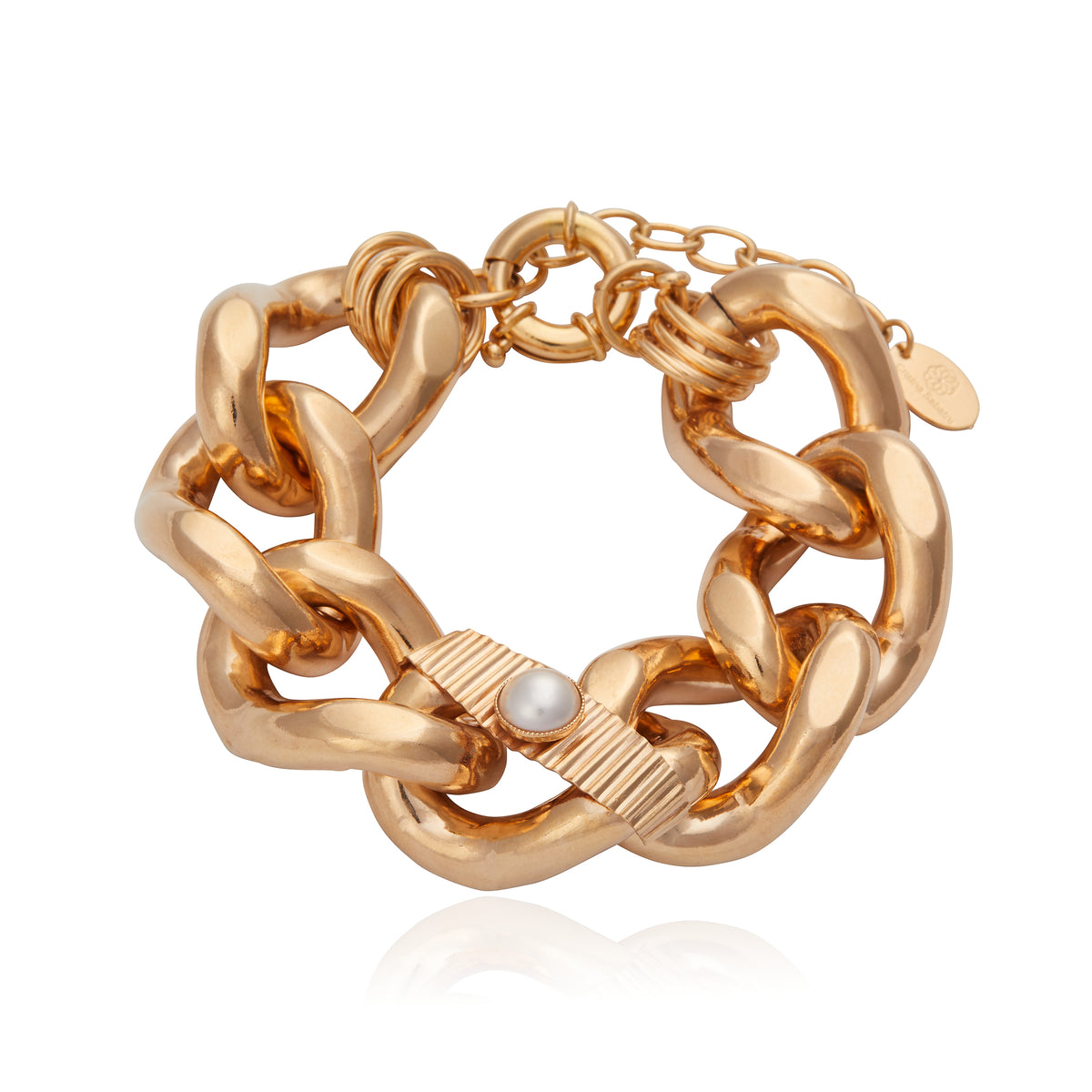 Pulseira Link Pearl Vietnã Ouro