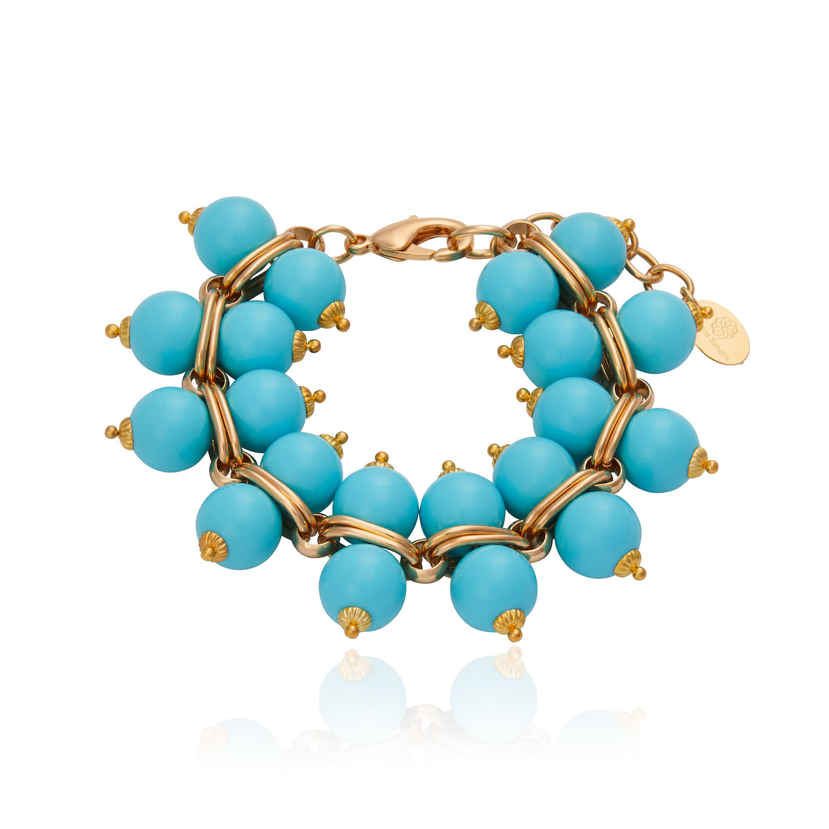 Pulseira India Turquesa Ouro