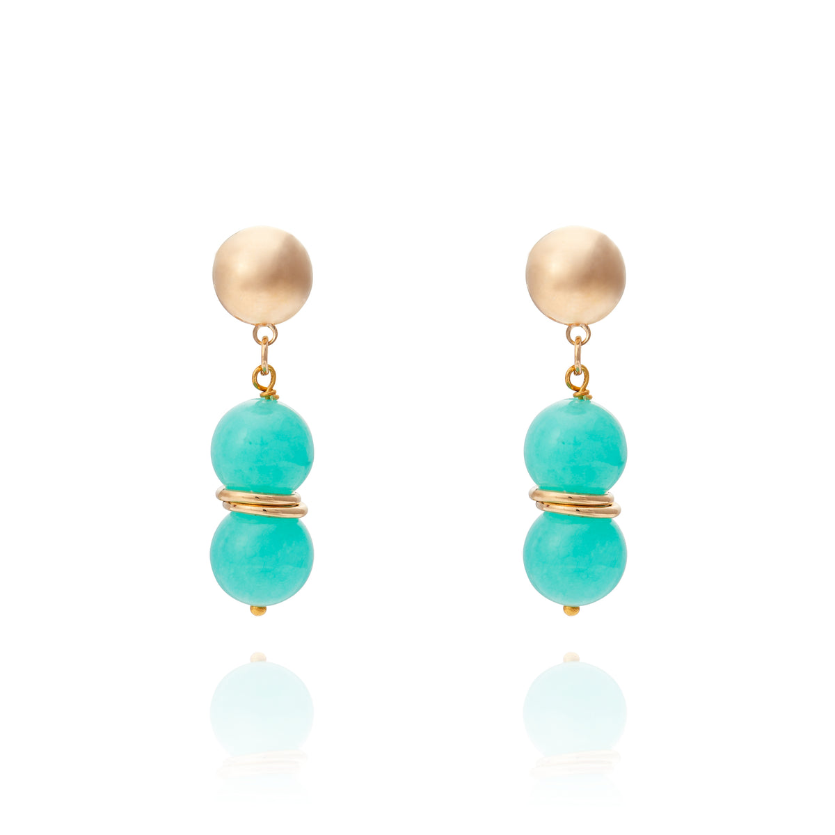 Brinco Mini Taj Mahal Acquamarine Ouro