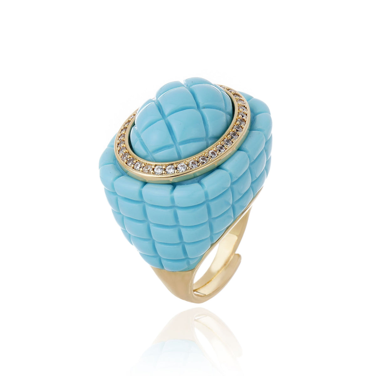Anel Fashion Escamas Italian Glam Ouro