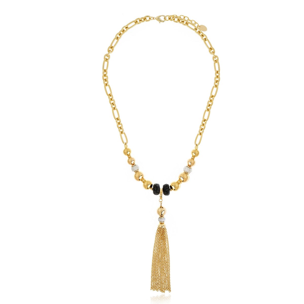 COLAR CACHO CORRENTES COM DRUZA NEGRA Ouro