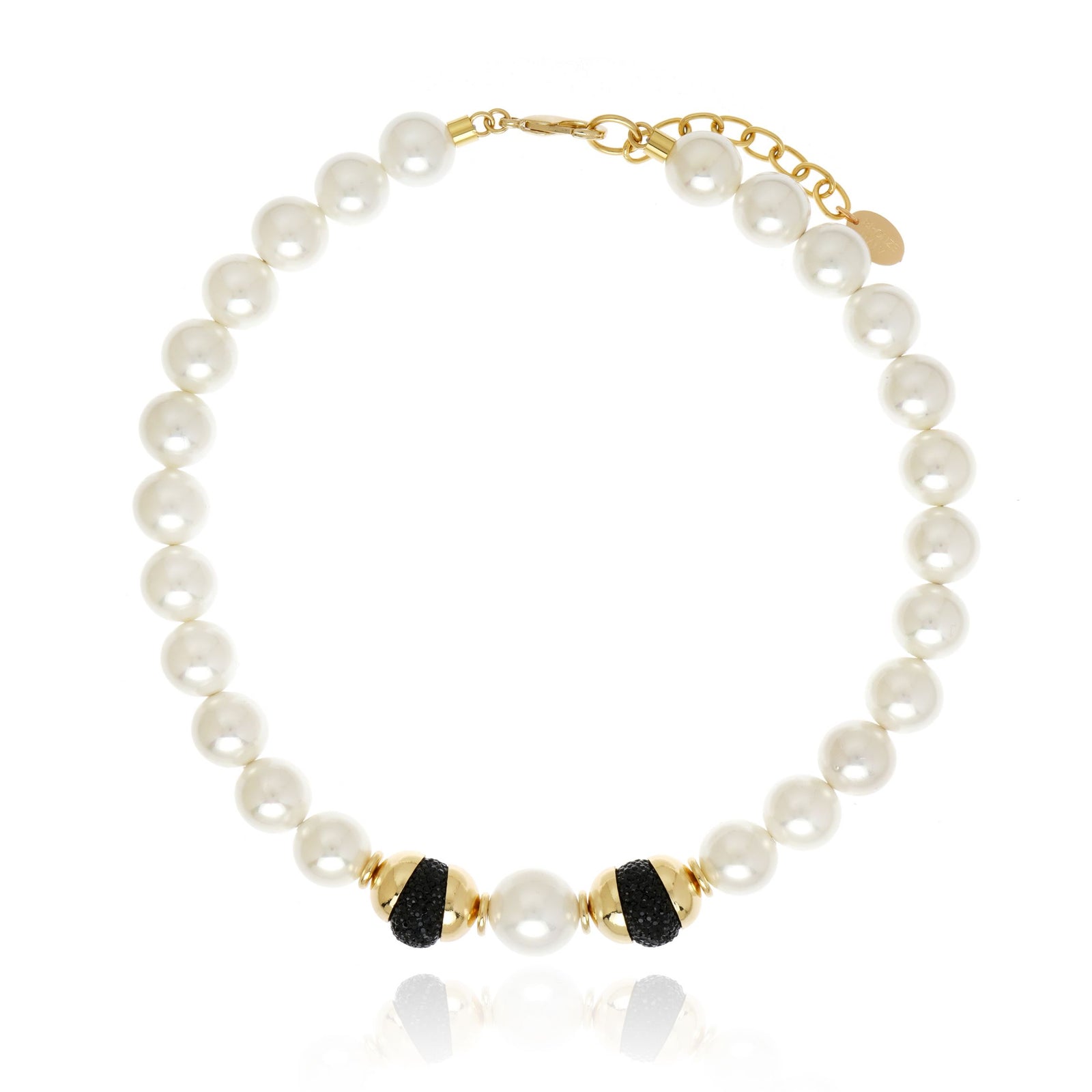 COLAR RAINHA PEROLAS COM DRUZA Ouro