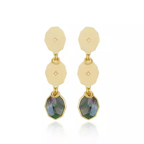 Brinco Triplo Festa Madreperola Negra Icons Ouro