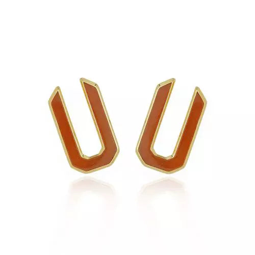 Brinco Orgânico Peach Calcita Icons Ouro