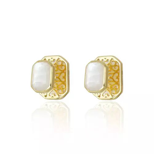 Brinco Pequeno Drop Madreperola Icons Ouro