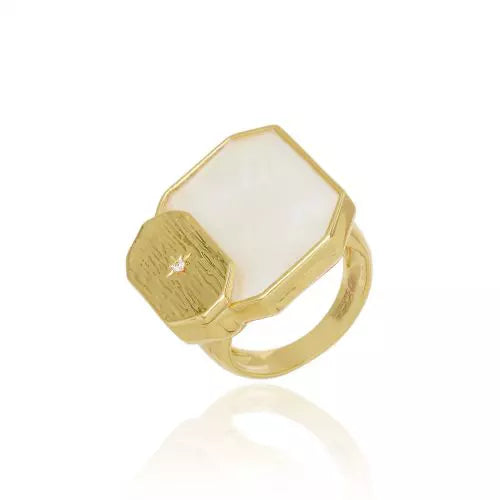 Anel Fashion Madreperola Icons Ouro
