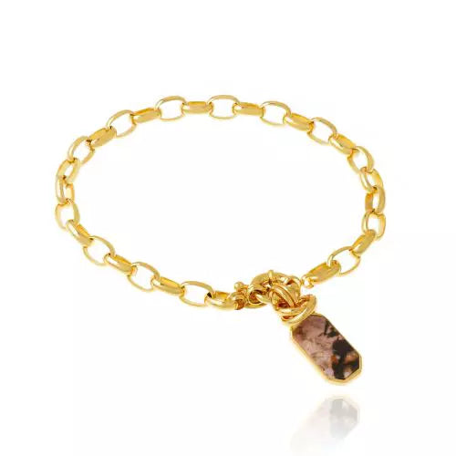 Pulseira Elos Rodonite Icons Ouro