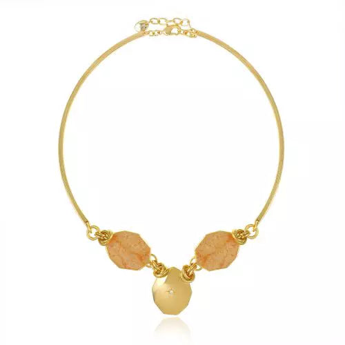 Colar Aro Classico Peach Calcita Icons Ouro