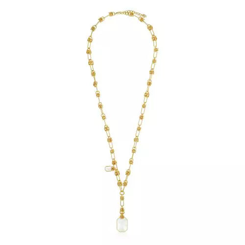 Colar Longo Fashion Madreperola Icons Ouro