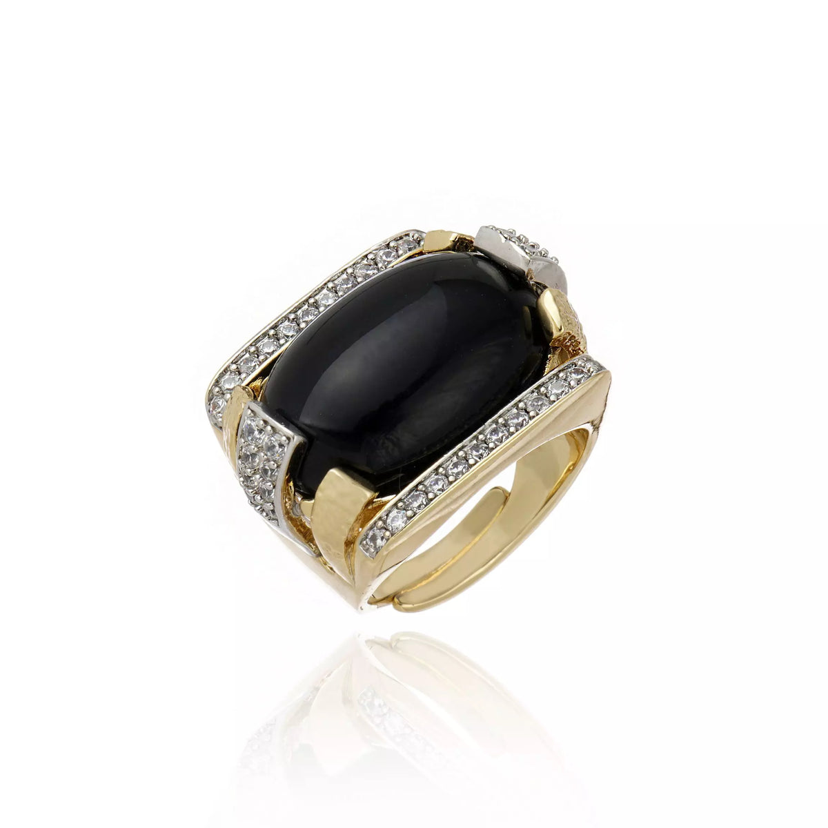 ANEL RAINHA PRETO  Ouro