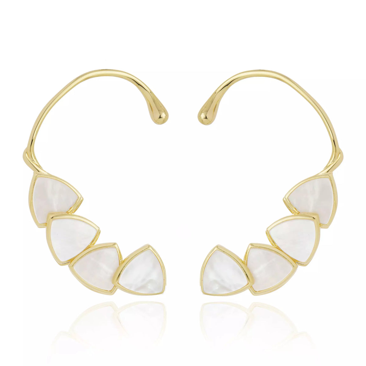 BRINCO EARCUFF AURORA MADREPEROLA BRANCA  Ouro