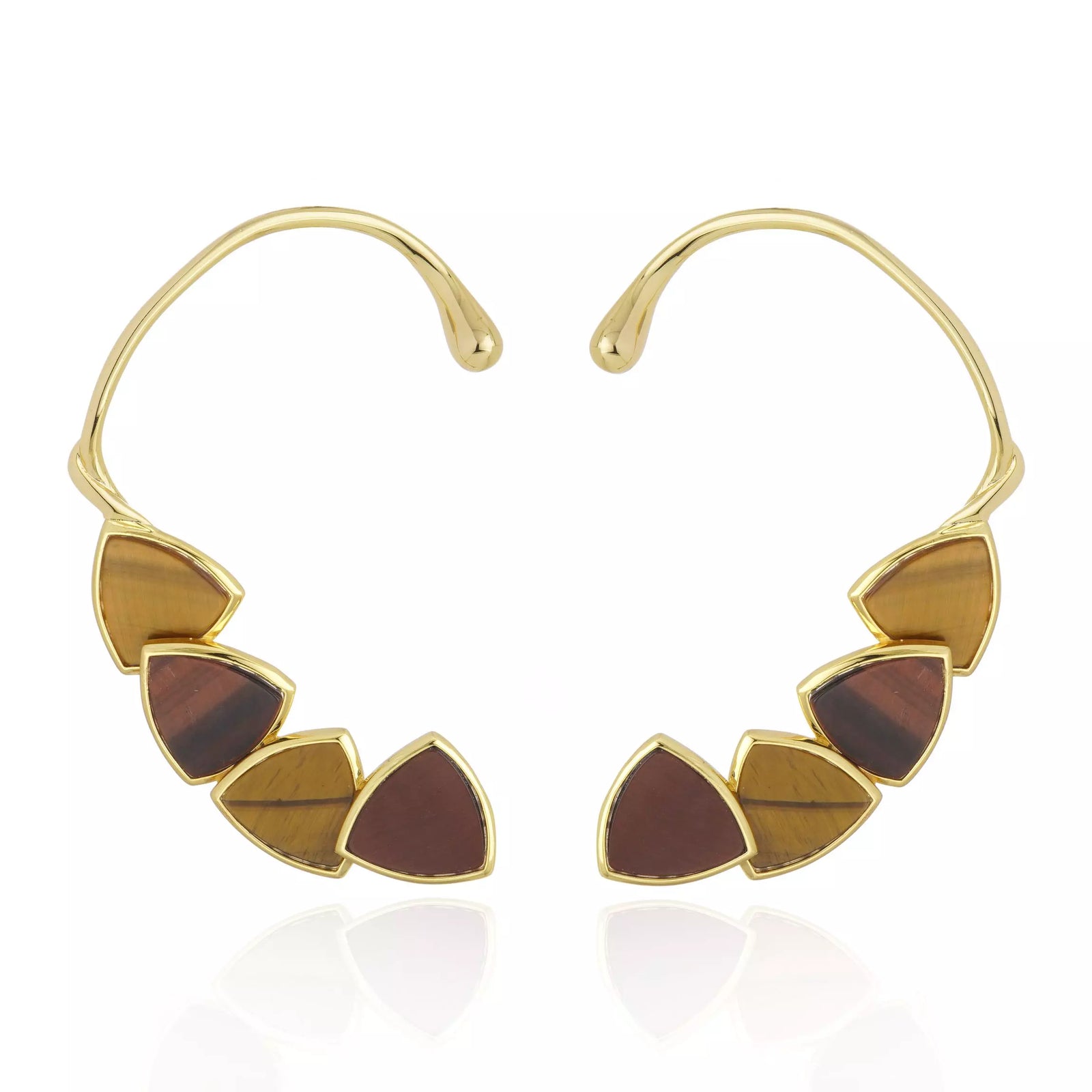 BRINCO EARCUFF AURORA OLHO DE TIGRE Ouro
