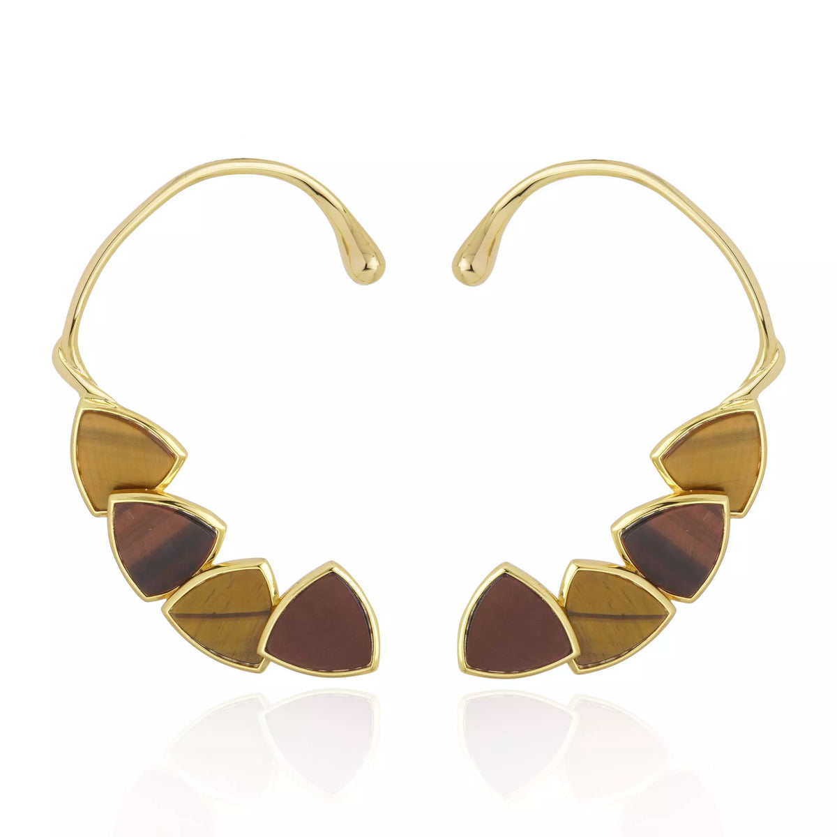 BRINCO EARCUFF AURORA OLHO DE TIGRE Ouro