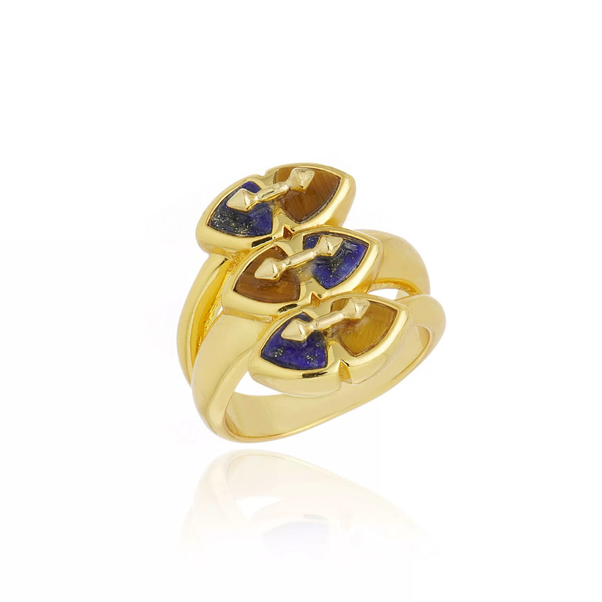 ANEL ANTEROS LÁPIS LAZULI Ouro