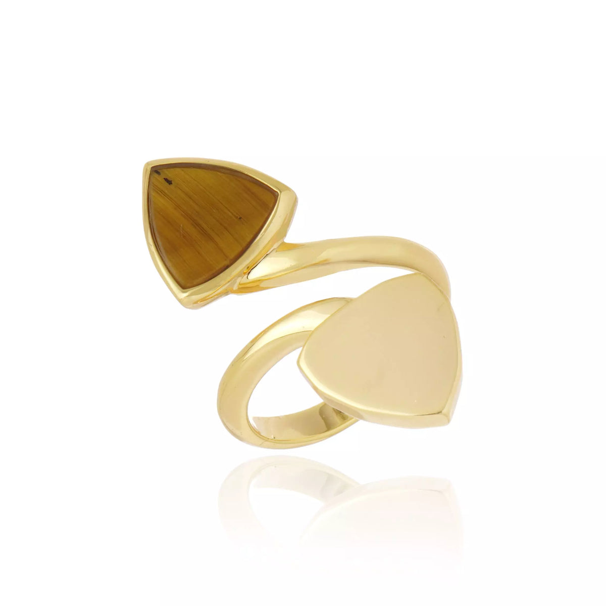 ANEL AURORA OLHO DE TIGRE  AMARELO  Ouro