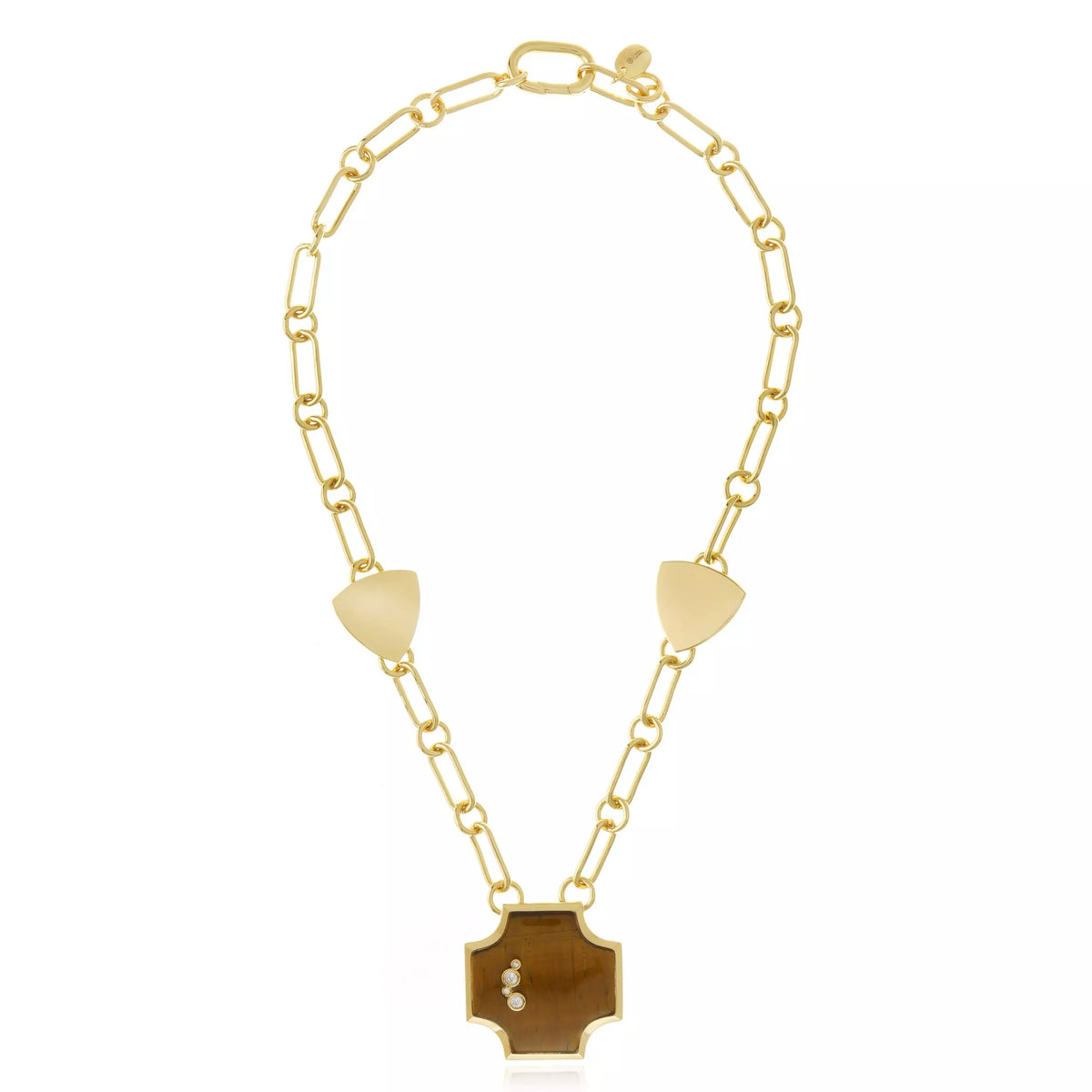 COLAR  ÍRIS  OLHO DE TIGRE AMARELO  Ouro