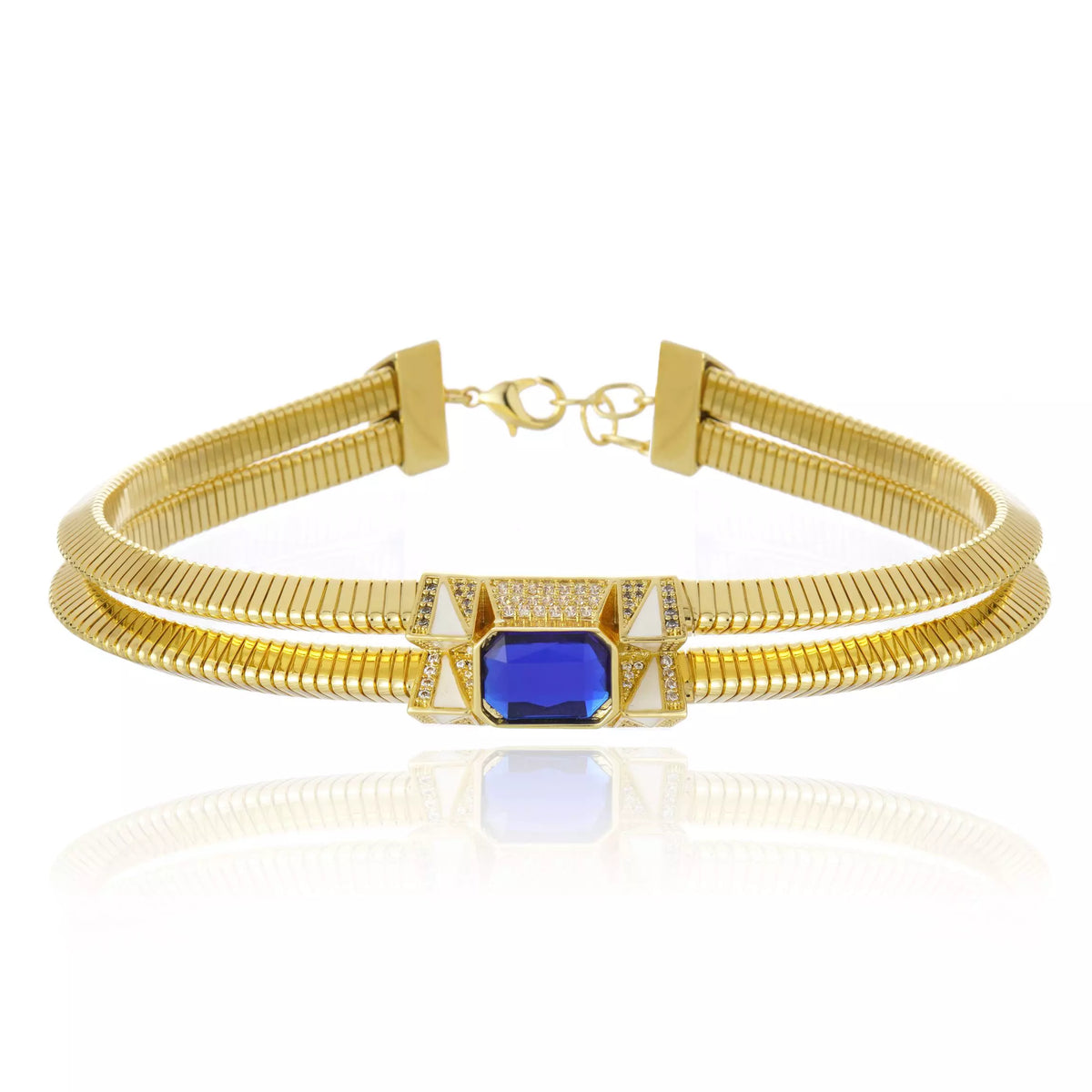CHOCKER VETTA CRISTAL AZUL Ouro
