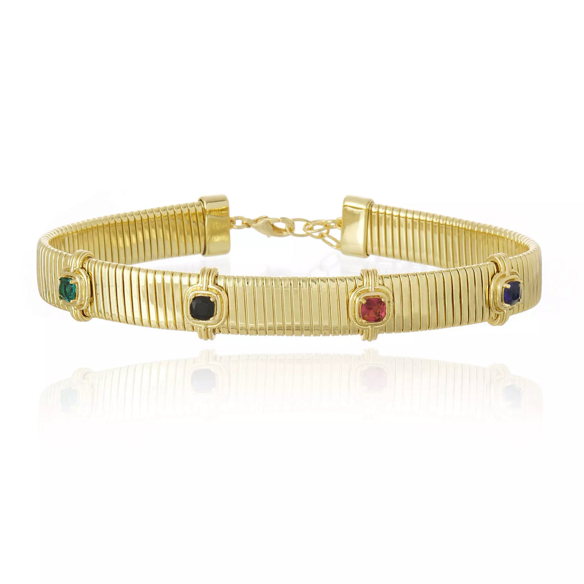 CHOKER LINEA MULTICOLOR METAL LUCENZA Ouro