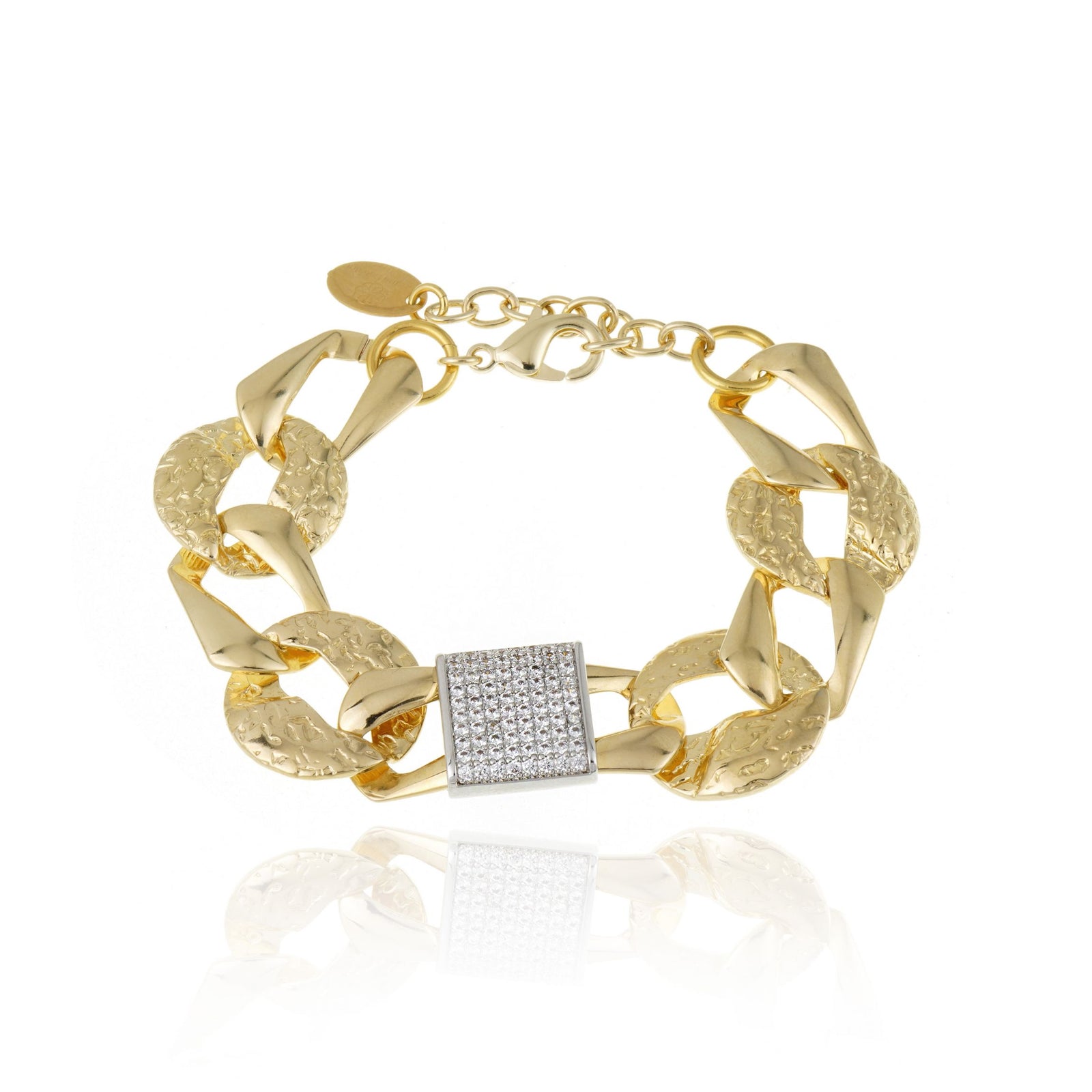 PULSEIRA LAGUNA DORATA ELOS CADEADO GHIFFA Ouro