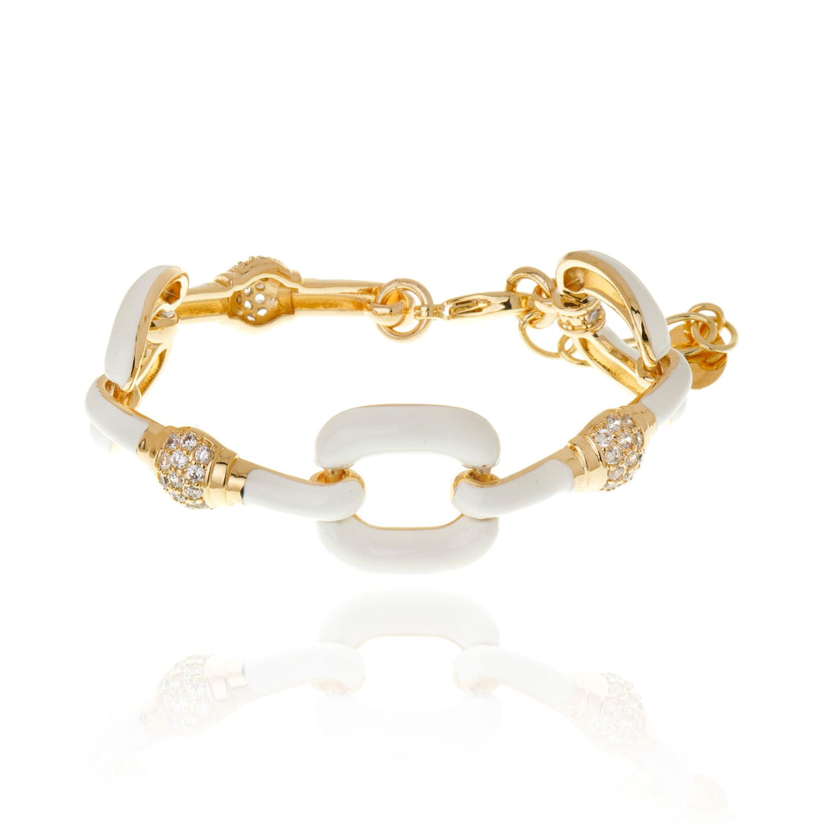 Pulseira Fashion Branca Ouro
